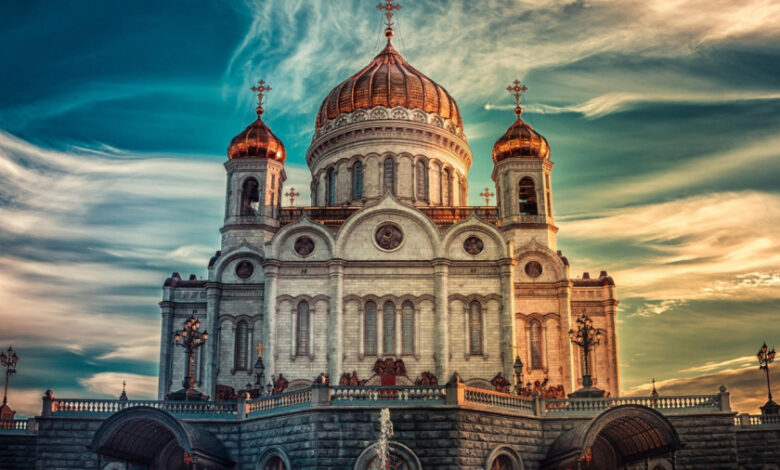 cathedral of christ the savior russia moscow hdr 95755 1366x768