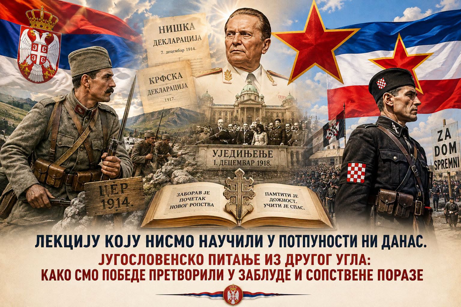Бојанић: ЛЕКЦИЈУ КОЈУ НИСМО НАУЧИЛИ У ПОТПУНОСТИ НИ ДАНАС. ЈУГОСЛОВЕНСКО ПИТАЊЕ ИЗ ДРУГОГ УГЛА: КАКО СМО ПОБЕДЕ ПРЕТВОРИЛИ У ЗАБЛУДЕ И СОПСТВЕНЕ ПОРАЗЕ